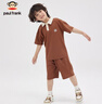 大嘴猴（paul frank）童裝兒童套裝2025夏季男女童休閑百搭簡(jiǎn)約中大童時(shí)尚套頭兩件套 黑色 150 曬單實(shí)拍圖