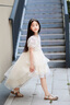 萱微妮女童高端禮服女孩花童生日公主裙輕奢小眾鋼琴表演六一兒童演出服 香檳色 140 曬單實(shí)拍圖