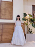DOMIAMIAKIDS女童禮服兒童公主裙蓬蓬紗洋氣花童走秀主持人鋼琴演出服生日 長(zhǎng)款（送皇冠+裙撐） 150 cm（建議體重62-72斤） 曬單實(shí)拍圖