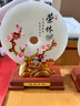 鼎宏茗退休禮品定制文字紀(jì)念品榮休留念禮物裝飾琺瑯彩玉石平安扣擺件 鹿總高35厘米（玉石直徑26厘米） 曬單實拍圖