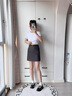 艾熙禮高端灰色西裝半身裙女2025新款夏季高腰氣質(zhì)A字裙小個子包臀短裙 灰色 M /27 建議100-110斤 曬單實拍圖