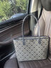 湯麗柏琦（Tory Burch）TB女包 T MONOGRAM托特包經(jīng)典印花拉鏈開(kāi)合Tote購物袋手提包 166419 海軍藍 405（小號） 曬單實(shí)拍圖