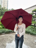愛上雨超大號(hào)雙層自動(dòng)雨傘德國(guó)品質(zhì)長(zhǎng)柄雨傘加固加厚結(jié)實(shí)抗風(fēng)直桿傘男士 雙層120CM加厚防漏-酒紅色 曬單實(shí)拍圖