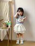 可英 GOWINBABY女童短袖T恤韓式俏皮2025夏季時(shí)尚女孩卡通上衣甜美女寶洋氣套裝 藍(lán)色 110 cm 曬單實(shí)拍圖
