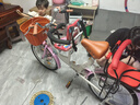 SANGPU折疊親子自行車成人通勤帶小孩母子帶寶寶親子款寶媽單車上班騎 旗艦變速-俏麗粉【前椅+后椅】 22寸【適合：150-165cm】 曬單實拍圖