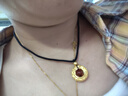 中國黃金（CHINA GOLD）黃金項鏈女士足金平安扣紅瑪瑙吊墜七夕情人節(jié)禮物送女友老婆 【今/次日達】平安扣紅瑪瑙項鏈約1.0g 曬單實拍圖