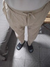皮爾卡丹（pierre cardin）高端純亞麻褲子男夏季薄款九分褲寬松顯瘦休閑哈倫褲大碼直筒褲男 亞麻-色 夏款 XL 110-120斤 曬單實拍圖