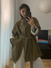 對白復古通勤三?？哿㈩I風衣女2025秋季新款慵懶寬松休閑夾克外套 深海藍 S 曬單實拍圖