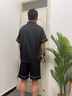 VENTION真絲男士睡衣夏薄短袖桑蠶絲父親節禮物送爸爸實(shí)用高級感禮盒裝 雅典黑【短袖短褲】 2XL 【160-180斤】 曬單實(shí)拍圖