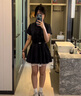 鏡莎韓系復(fù)古波點(diǎn)連衣裙子女夏季2025新款學(xué)院風(fēng)穿搭收腰顯瘦學(xué)生短裙 黑灰色 均碼 【可備注碼數(shù)】 曬單實(shí)拍圖