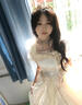 閃動少女（SHANDONGSHAONV）洛麗塔lolita春秋藍(lán)白色禮服大花嫁連衣裙在逃公主裙洋裝仙女長裙 藍(lán)白色 M 曬單實(shí)拍圖
