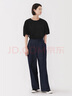 無印良品（MUJI）女式 涼感 短袖罩衫t恤上衣打底衫女款內(nèi)搭25年夏季女裝 涼感物語 黑色 M (160/84A) 曬單實(shí)拍圖