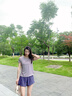 PHIGEER跑步套裝女晨跑服夏季薄款透氣跳舞健身服寬松速干衣短袖運動服 灰紫兩件套（紫褲） M 曬單實拍圖