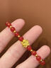 中國黃金（CHINA GOLD）黃金花朵手鏈女款足金紅瑪瑙蓮花金珠手串節(jié)日生日禮物送女友愛人 紅瑪瑙蓮花手串【18顆金珠】約1.2g 曬單實(shí)拍圖