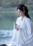 小野七天2025新款漢服女晉制清冷系古裝白色魏晉風(fēng)廣袖流仙裙超仙飄逸春季 茉白款 M 曬單實(shí)拍圖