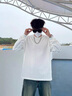 楠笙記美式重磅純棉打底衫男學(xué)生簡(jiǎn)約潮牌cleanfitT恤寬松圓領(lǐng)長(cháng)袖上衣 白色 XL 曬單實(shí)拍圖