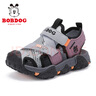 巴布豆（BOBDOG）童鞋男童包頭沙灘鞋夏季軟底時(shí)尚兒童涼鞋 105532008 淺麻灰/黑29 曬單實(shí)拍圖
