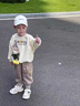 G.DUCKKIDS小黃鴨童裝女童套裝春秋季兒童衛(wèi)衣女寶寶小熊圓領(lǐng)套頭運動裝秋裝 米色 100尺碼2~3歲【90-100cm】cm 曬單實拍圖