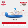 巴布豆童鞋涼鞋寶寶學(xué)步鞋防滑透氣網(wǎng)面幼兒園室內鞋小白鞋水天藍24碼 曬單實(shí)拍圖