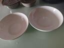7英寸純白霜月盤牛肉面餐具碗創(chuàng)意商用家用大湯碗釉彩簡約高級碗 7英寸純白橫紋碗【2只裝】 曬單實(shí)拍圖