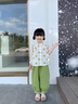 G.DUCKKIDS小黃鴨童裝兒童衣服女童套裝夏季2024新款小女孩飛袖山本褲兩件套 圓點娃娃衫套裝 120 (建議110cm  6-7歲左右)c 曬單實拍圖