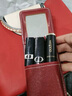 ZOZX德國化妝包女小號便隨身化妝盒帶鏡子口紅包收納包牛皮迷你女包 酒紅色 曬單實(shí)拍圖
