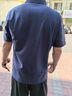 皮爾卡丹短袖t恤衫男款冰絲涼感夏季新款爸爸夏裝半袖上衣中老年P(guān)olo衫 藍(lán)色 XL 推薦【130-155斤】 曬單實(shí)拍圖