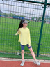 moonkids童裝女童運動(dòng)套裝戶(hù)外防曬衣2025夏季新款兒童速干短褲夏裝訓練服 19690黃色防曬T恤 【UPF50+】 130 cm 曬單實(shí)拍圖