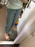 德瑪納【垂垂鐮刀褲】25春款牛仔褲潮松緊后腰寬松闊腿百搭九分褲子女 曬單實(shí)拍圖