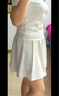 駱駝（CAMEL）速干網球運動服女短袖裙翻領兩件套裝 C25BA8L6065 無際白/藍 M 曬單實拍圖
