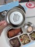 威爾基304不銹鋼學(xué)生上學(xué)餐盒上班族飯盒分格餐盤(pán)保溫飯盒快餐盤(pán)便當盒 五格飯盒 湯碗+餐具1層1500ml 曬單實(shí)拍圖
