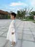 G.DUCKKIDS女童春裝連衣裙2025新款法式兒童長(cháng)袖針織馬甲春季女孩洋氣公主裙 白色連衣裙 120 cm 曬單實(shí)拍圖