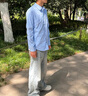 羅蒙（ROMON）翻領(lǐng)長(zhǎng)袖襯衫男商務(wù)職業(yè)正裝中青年純色工裝休閑藍(lán)色襯衣男士上衣 藍(lán)色【單件裝】 41 曬單實(shí)拍圖