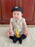 G.DUCKKIDS小黃鴨周歲禮服男女寶寶抓周衣服夏季嬰兒夏裝中國風百日百天爬服 黃色+吊墜 66cm 66碼0-3月建議寶寶4-6公斤 曬單實拍圖