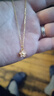 中國(guó)黃金（CHINA GOLD）桃花黃金項(xiàng)鏈女足金好運(yùn)吊墜七夕情人節(jié)禮物送女朋友老婆生日紀(jì)念 足金粉色小桃花吊墜【贈(zèng)S925鏈】+證書禮盒 曬單實(shí)拍圖