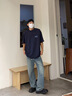 Wassup Sohot直筒牛仔褲男美式復(fù)古水洗貓須高街寬松褲子男 復(fù)古藍(lán) XL 曬單實(shí)拍圖
