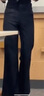 范思藍恩玩美褲高腰直筒休閑褲女2025春裝垂感窄版防曬拖地褲1163 黑色（小個子版） L 曬單實拍圖