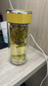 希諾（HEENOOR）雙層玻璃杯女高顏值水杯七夕情人節(jié)教師節(jié)禮物XN-9351鵝黃色240mL 曬單實(shí)拍圖