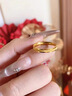 紀(jì)梵蒂 GEFIODEY黃金色戒指18k包金色磨砂戒指轉(zhuǎn)運(yùn)時(shí)空金色戒指男女寬面指環(huán)送女 磨砂戒指 0.35g 曬單實(shí)拍圖