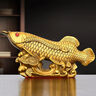 祥瑞禮銅魚擺件純銅金龍魚年年有魚金錢如意魚家居面裝飾店鋪開業(yè)禮品 金龍魚 28*7*14cm 曬單實(shí)拍圖