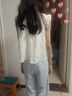 諾佳微淇女童夏裝套裝2025新款洋氣中大童花邊無袖上衣兒童夏季背心闊腿褲 藍(lán)色 170 曬單實(shí)拍圖