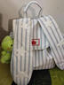 茯見(jiàn)2026新款條紋雙肩包女大容量通勤托特包學(xué)生上課書(shū)包兔耳朵背包 條紋兔耳雙肩包【藍色】 曬單實(shí)拍圖