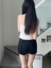 趣木也安全褲夏防走光薄款jk可外穿白色少女花苞保險褲短褲南瓜褲打底褲 南瓜褲-黑色 L 【80-125斤】 曬單實拍圖