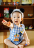 G. DUCKKIDS嬰兒衣服夏季男寶寶連體衣夏裝超萌嬰幼兒夏天滿月百天周歲外出服 藍(lán)色格子哈衣 100cm #建議26-32斤# 曬單實拍圖