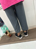 【冰絲抗皺】夏季棉麻薄款加大碼運動褲九分束腳休閑哈倫褲子女 灰色 XL 【建議115-130斤】 曬單實拍圖