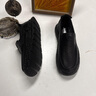 JEEP吉普休閑皮鞋男夏季新款透氣軟底真皮正裝鞋輕便一腳蹬豆豆懶人鞋 黑色【牛皮鞋面】 標準皮鞋碼 41 (255mm) 曬單實拍圖