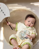 G.DUCKKIDS小黃鴨嬰兒衣服夏季薄款新生兒連體衣國(guó)風(fēng)漢服寶寶百天周歲禮服 ckx黃邊繡花 66cm 建議0-3個(gè)月8-12斤 曬單實(shí)拍圖