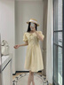 Teenie Weenie小熊女裝夏裝寬松休閑風(fēng)時(shí)尚娃娃領(lǐng)連衣裙泡泡袖裙子 淺卡其色 M 曬單實(shí)拍圖