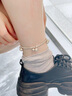 COISES925銀腳鏈女鈴鐺宮鈴鐺腳鐲轉(zhuǎn)運(yùn)珠一步一響足飾品生日禮物送女友 精美玫瑰禮盒-請(qǐng)勿單拍 曬單實(shí)拍圖