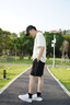 卡賓（CABBEEN）【提花肌理】寬松休閑短褲男2025年夏高彈運動(dòng)五分褲百搭透氣 煤黑色01 M /170/48 曬單實(shí)拍圖